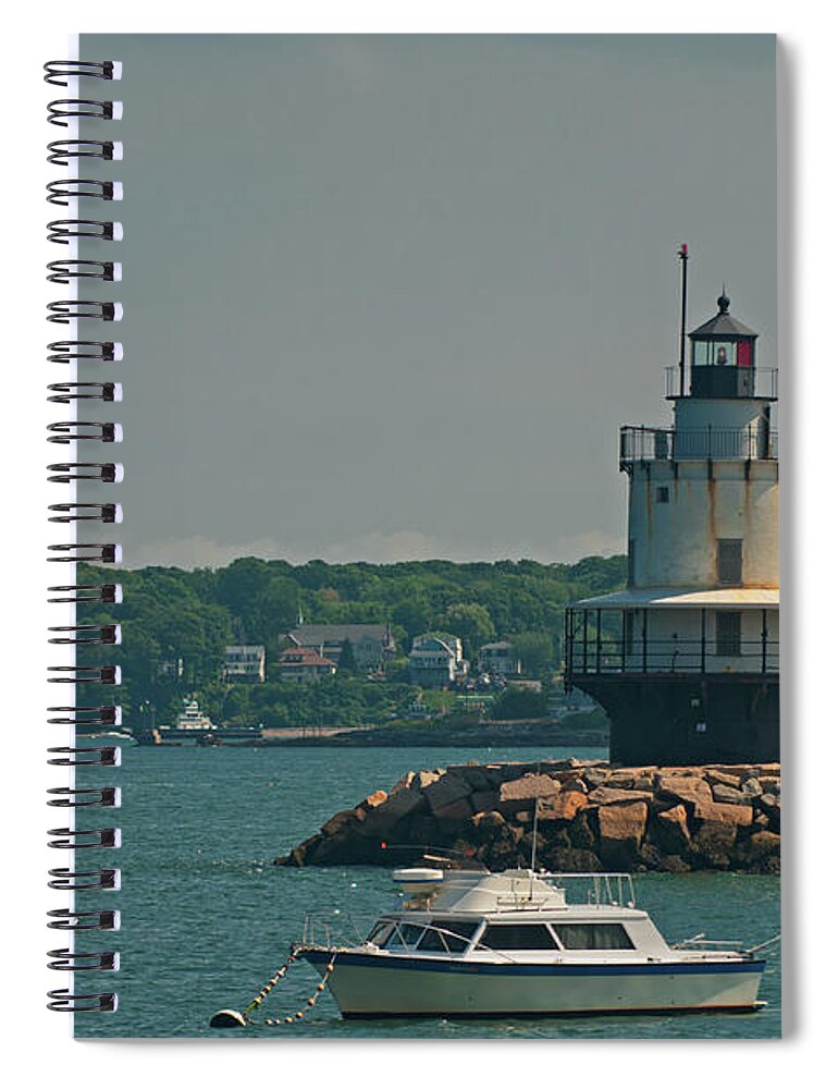 Spring Point Ledge Light Spiral Notebook featuring the photograph Spring Point Ledge Light by Paul Mangold