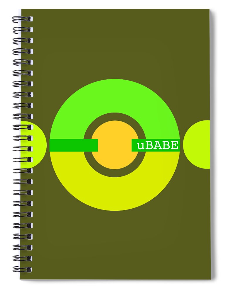 Cool Green Spiral Notebook featuring the digital art Spring Sunshine by Ubabe Style