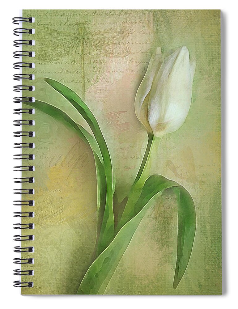 Tulip Spiral Notebook featuring the digital art Spring Tulip Montage by Jill Love
