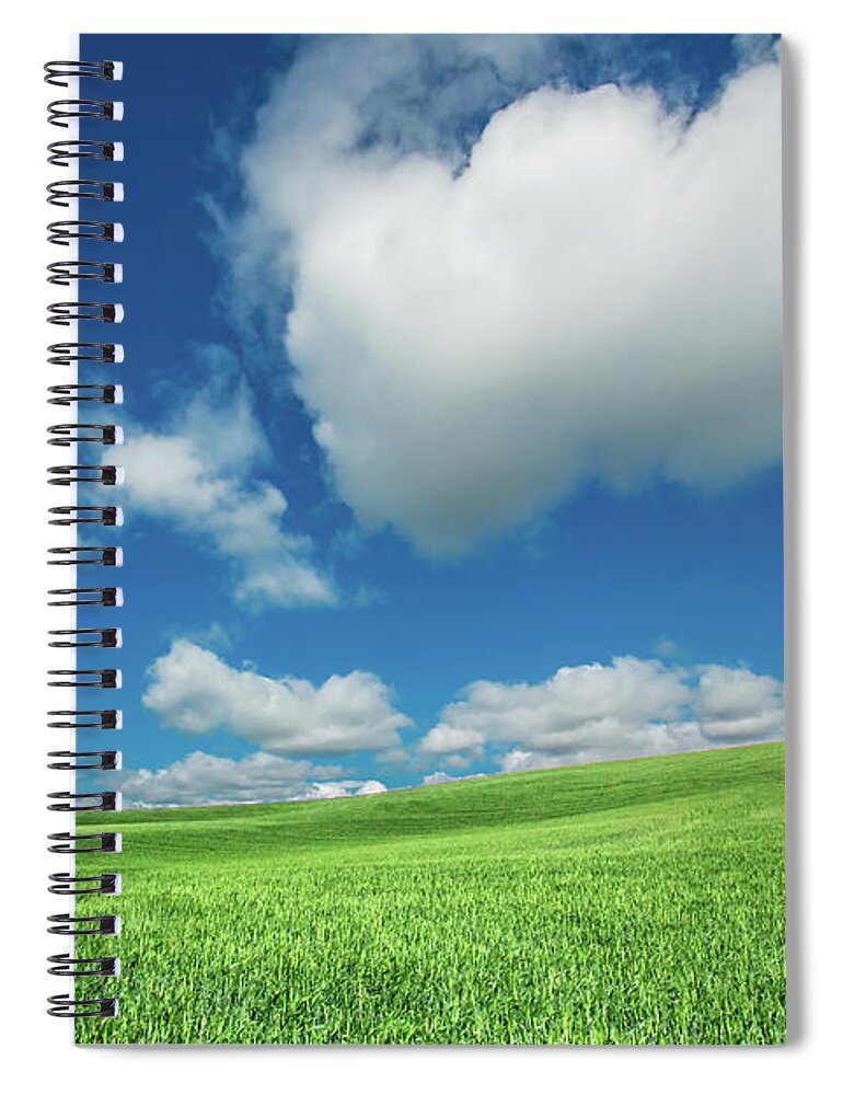 Clouds Spiral Notebook featuring the photograph Spring Wheat by Todd Klassy