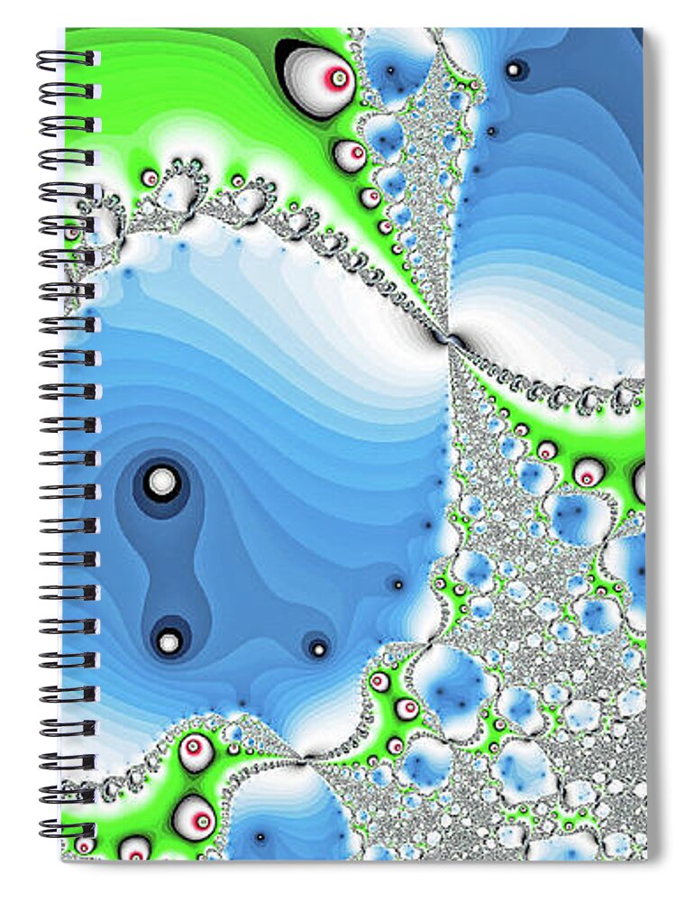 Abstract Spiral Notebook featuring the digital art Spying Eye Blue Abstract Art by Don Northup