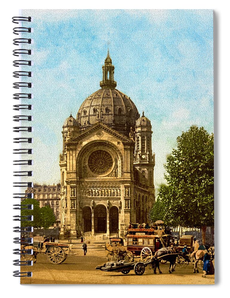 St. Augustine Church In Paris Spiral Notebook featuring the photograph St. Augustine Church in Paris by Carlos Diaz