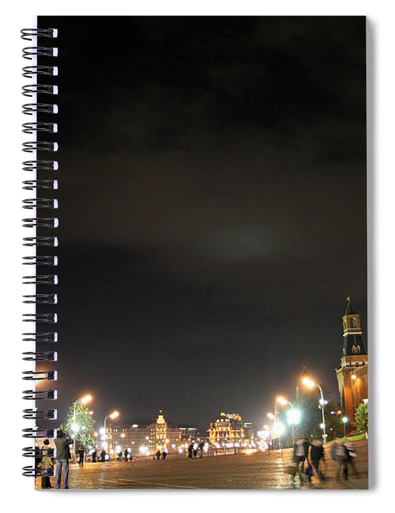 Red Square Spiral Notebook featuring the photograph St. Basils & The Kremlin At Moscow - by Trekholidays