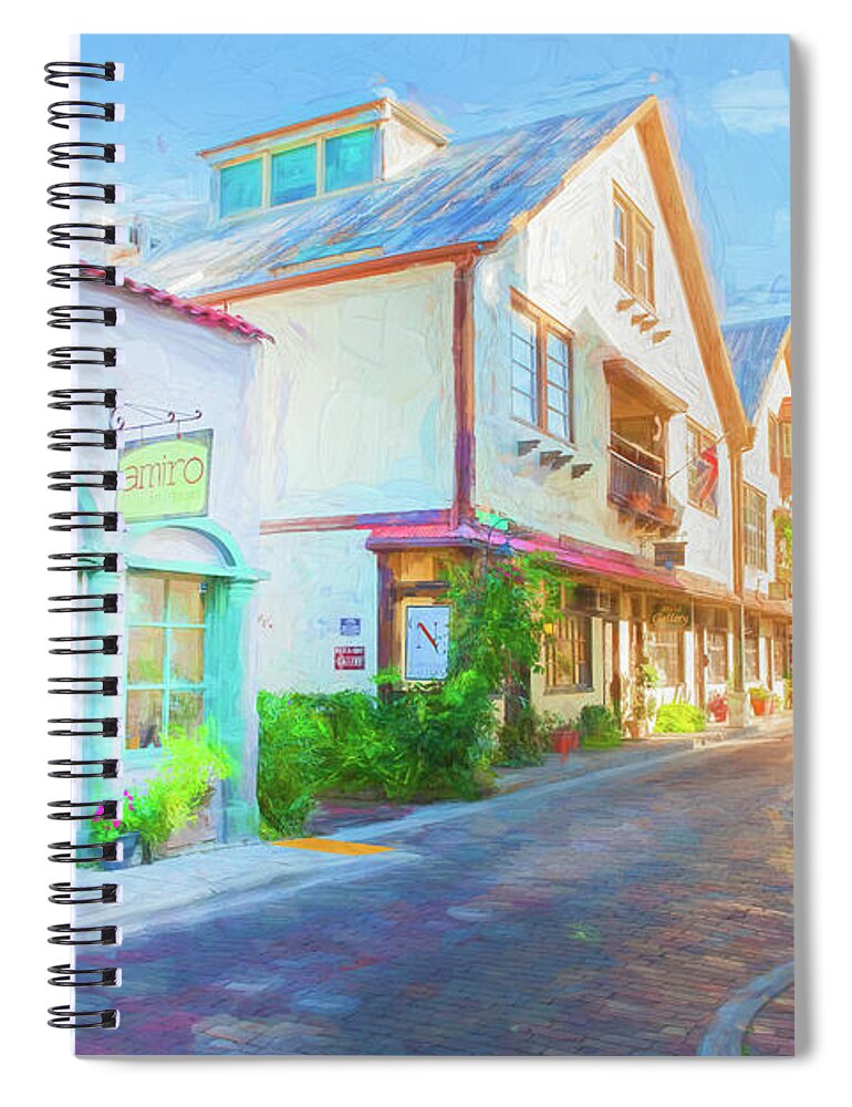 Aviles Street Spiral Notebook featuring the photograph Aviles Street St Augustine Florida 001 by Rich Franco