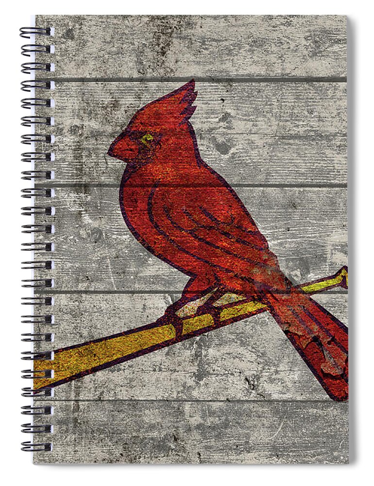 St Louis Cardinals Logo Vintage Barn Wood Paint Spiral Notebook by Design  Turnpike - Pixels
