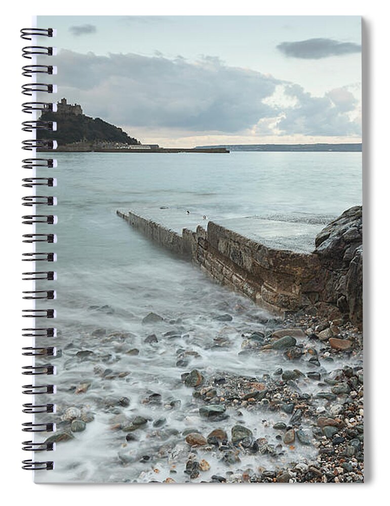 Water's Edge Spiral Notebook featuring the photograph St Michaels Mount In Cornwall, England by Nick Cable