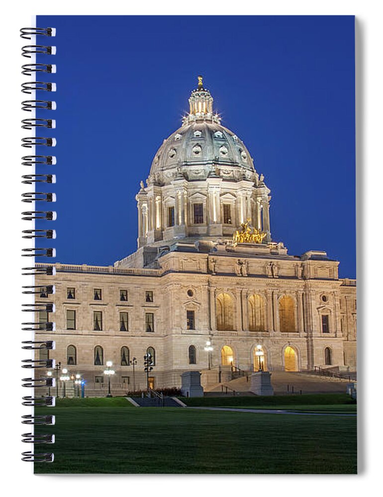 Capitol Spiral Notebook featuring the photograph St Paul, MN Capitol Building by Jim Schmidt MN