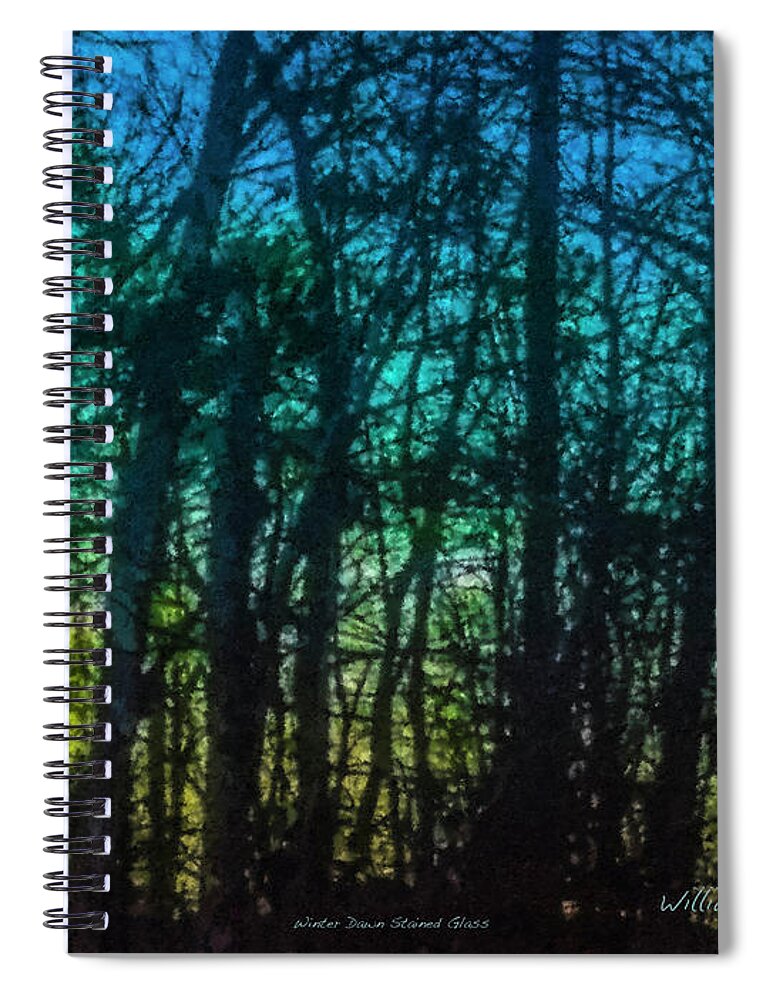 Dawn Spiral Notebook featuring the painting Stained Glass Dawn by Bill McEntee