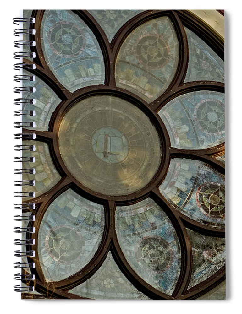 Kirk Spiral Notebook featuring the photograph Stained Glass Flower by Paul Mangold