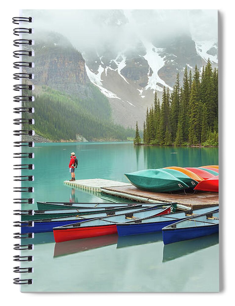 Moraine Lake Spiral Notebook featuring the photograph Stand With Nature by Jonathan Nguyen
