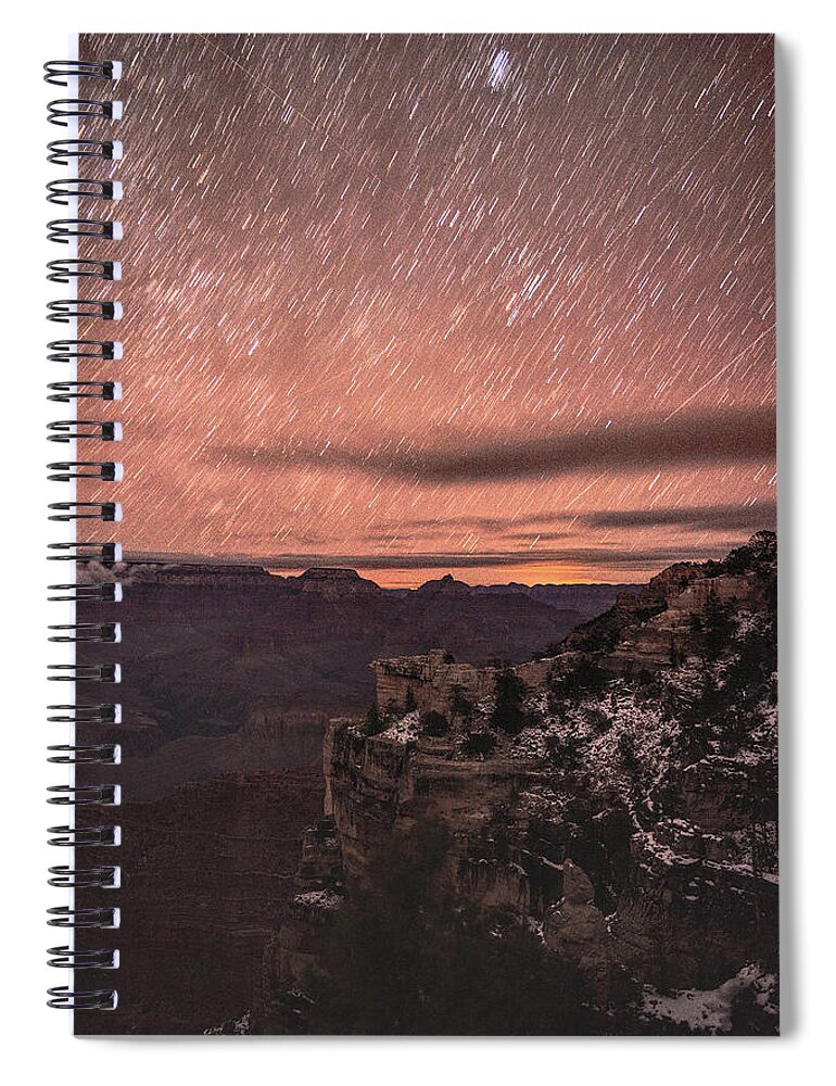 Grand Canyon Spiral Notebook featuring the photograph Star Trails over Grand Canyon by Chance Kafka