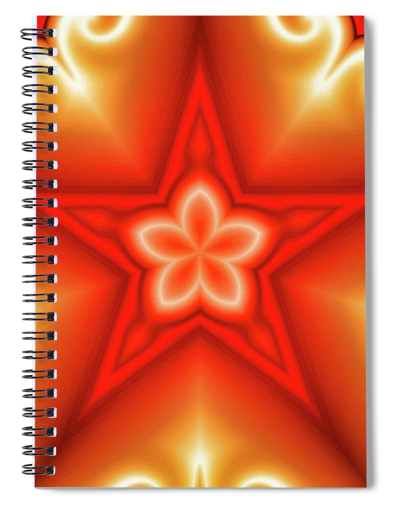 Star Spiral Notebook featuring the digital art Starflower by Bill King