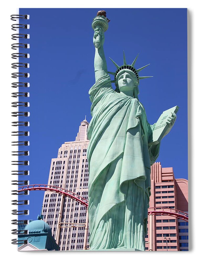 Las Vegas Spiral Notebook featuring the photograph Statue of Liberty Replica in Las Vegas by Laura Smith