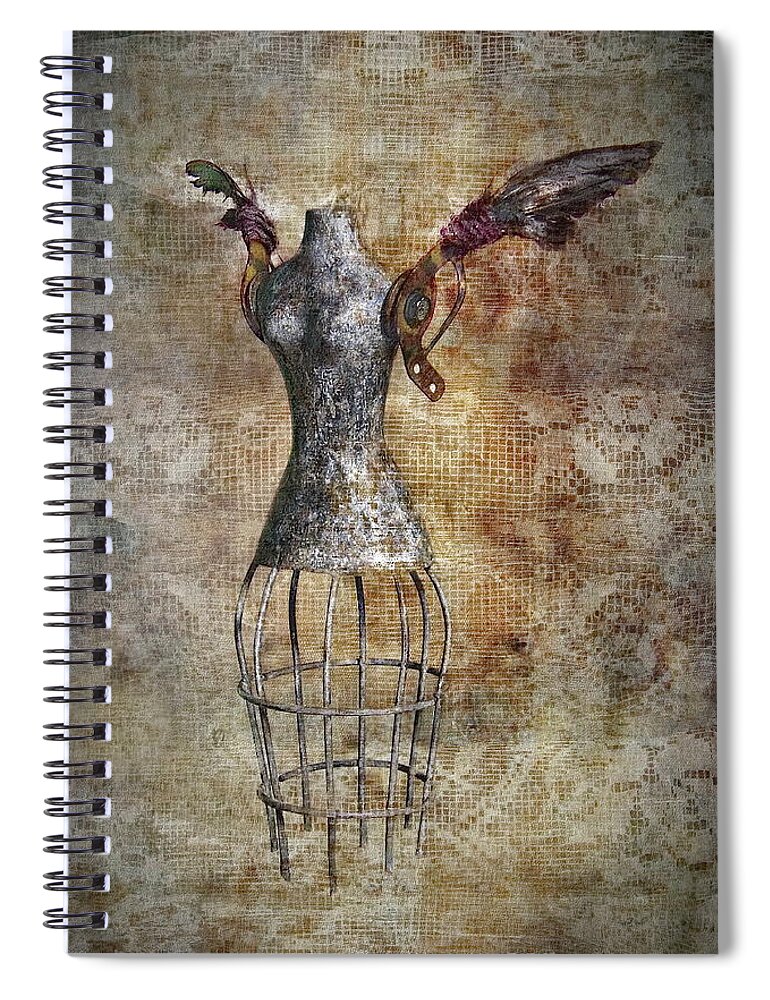 Steampunk Spiral Notebook featuring the photograph Steampunk Angel by Andrea Kollo