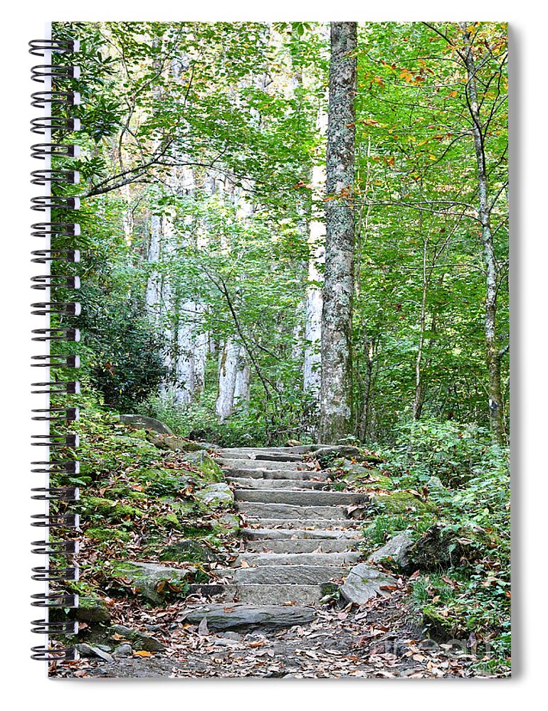 Tennessee Spiral Notebook featuring the photograph Steps Up Into The Forest 1 by Phil Perkins