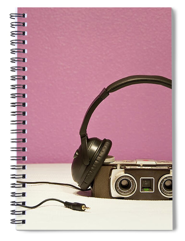 Music Spiral Notebook featuring the photograph Stereophonic Camera by Pedro Díaz Molins
