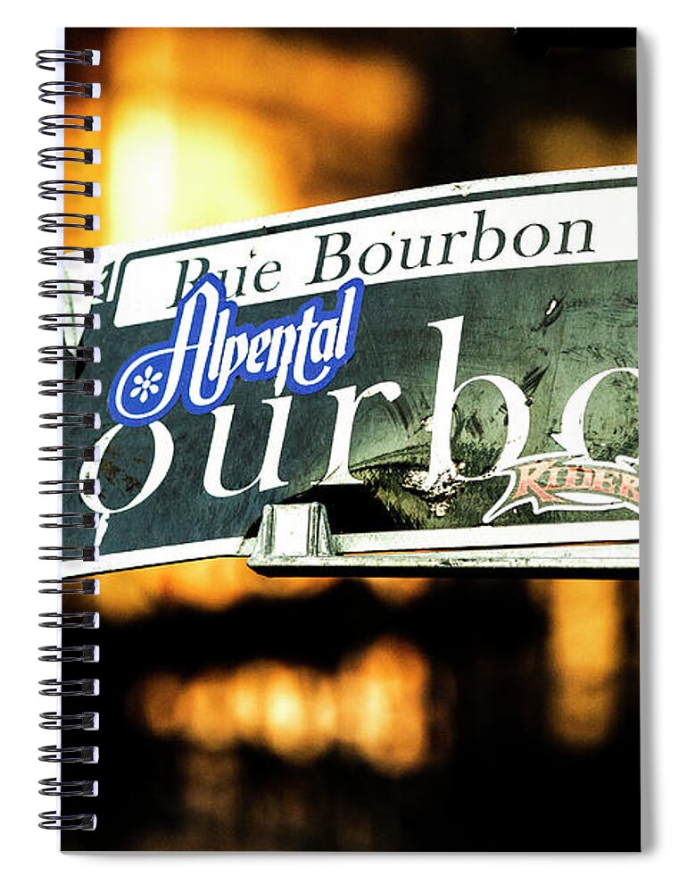 Photo Spiral Notebook featuring the photograph Stickers of Bourbon St by Jason Hughes