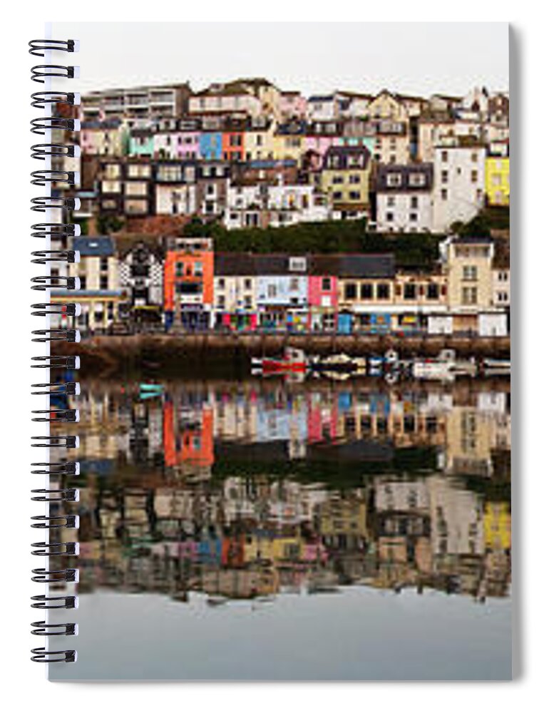Motorboat Spiral Notebook featuring the photograph Still Dawn Reflection In Torbay Harbor by Lakemans