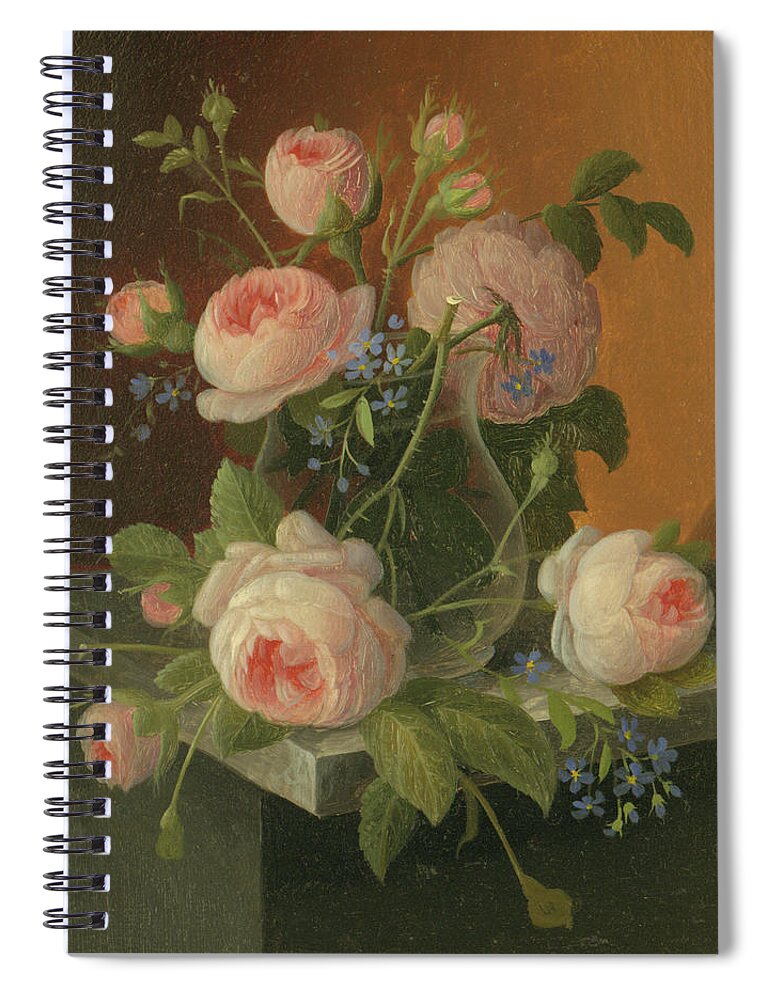 Still Spiral Notebook featuring the painting Still Life with Roses, circa 1860 by Severin Roesen
