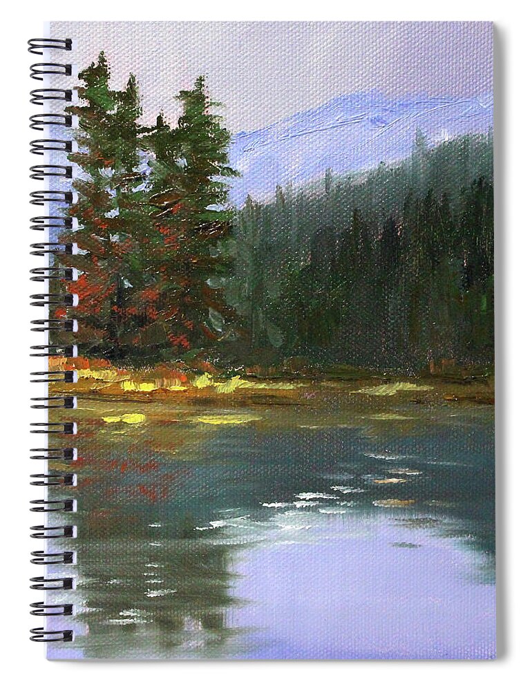 Northwest River Spiral Notebook featuring the painting Still Waters Landscape by Nancy Merkle
