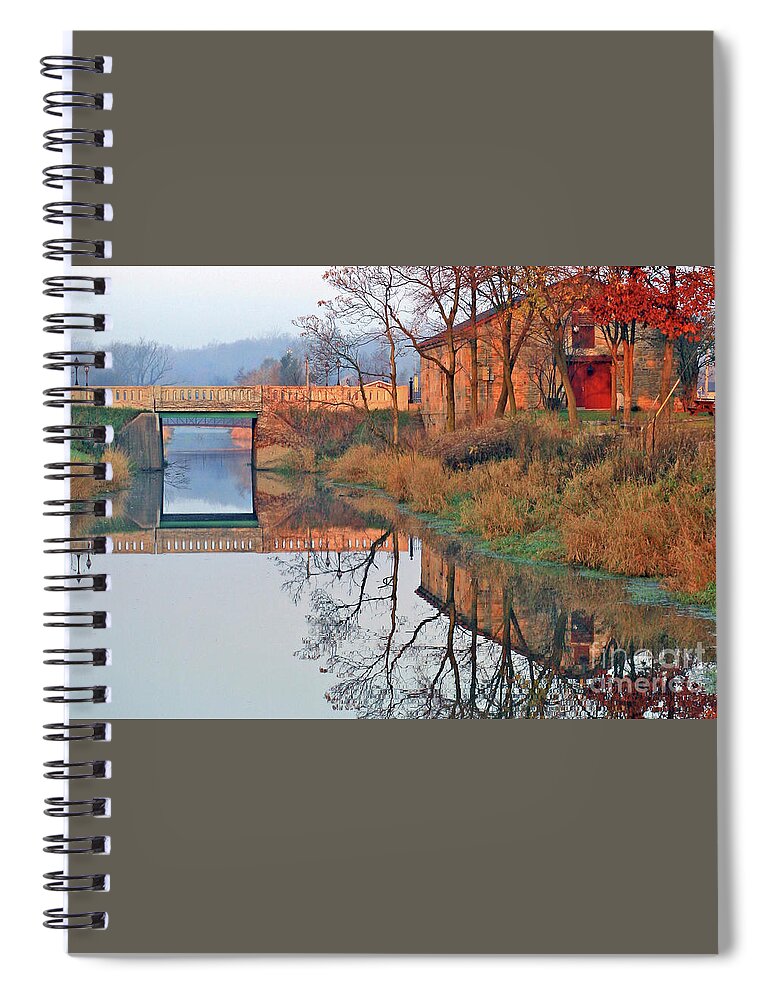 Canal Spiral Notebook featuring the photograph Still Waters on The Canal by Paula Guttilla