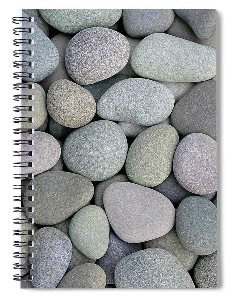 Beach Pebbles Spiral Notebook featuring the photograph Stony Palette  by Kathi Mirto