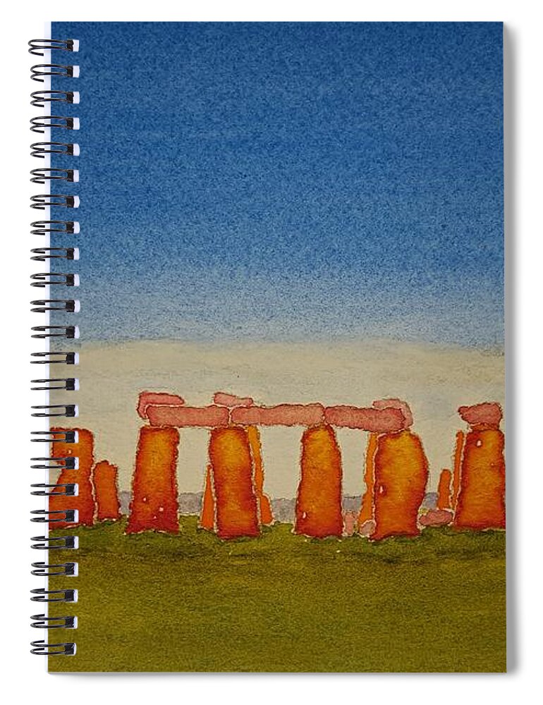 Watercolor Spiral Notebook featuring the painting Stones of Lore by John Klobucher