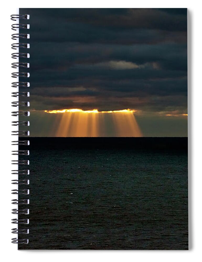 Lake Michigan Spiral Notebook featuring the photograph Storm Brewing by By Ken Ilio