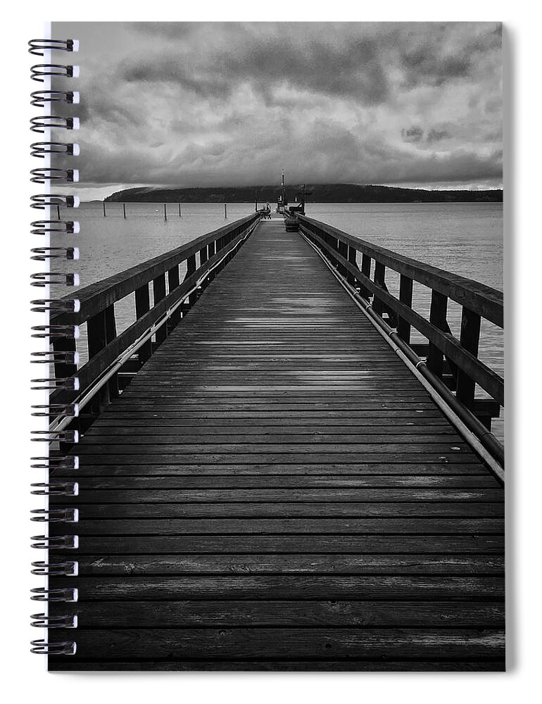 Black And White Spiral Notebook featuring the photograph Waldron Island Storm Clouds by Jerry Abbott