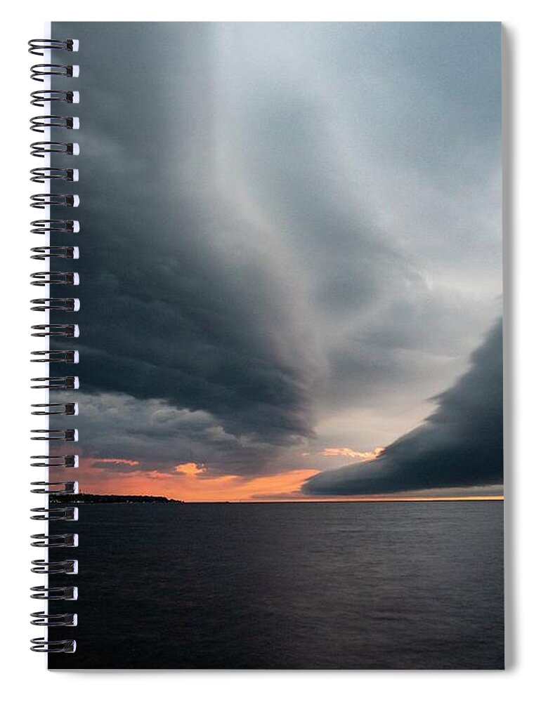 Milwaukee Spiral Notebook featuring the photograph Storm Clouds at Sunrise by Kristine Hinrichs