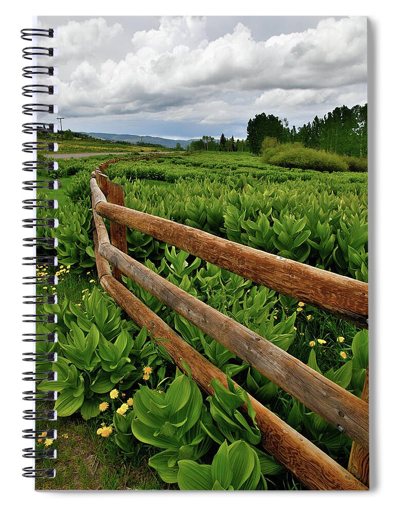 Highway 50 Spiral Notebook featuring the photograph Storm Clouds over Big Cimarron Road by Ray Mathis