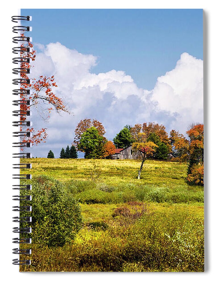 Landscape Spiral Notebook featuring the photograph Fall Trees On Country Landscape by Christina Rollo