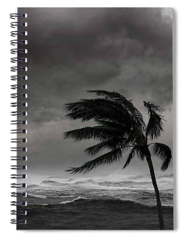 Wind Spiral Notebook featuring the photograph Storm Over Tropical Sea by John M Lund Photography Inc