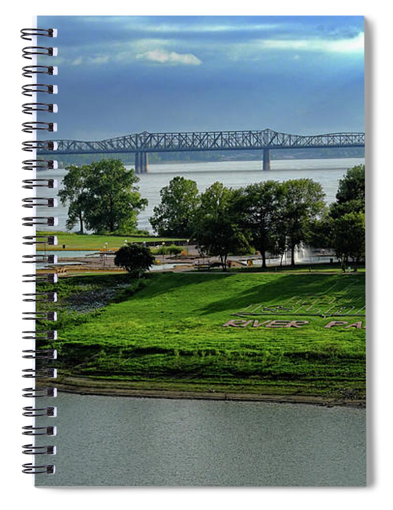 River Spiral Notebook featuring the photograph Storms over Mud Island by George Taylor