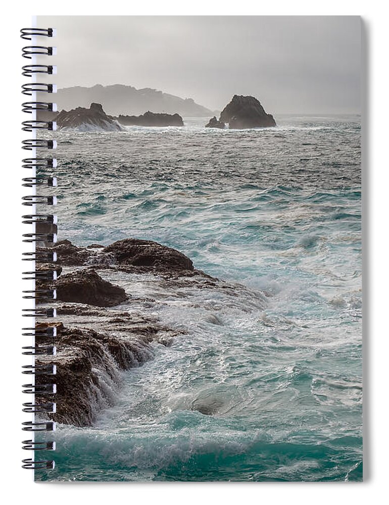 Point Lobos Spiral Notebook featuring the photograph Stormy Day at Point Lobos by Derek Dean