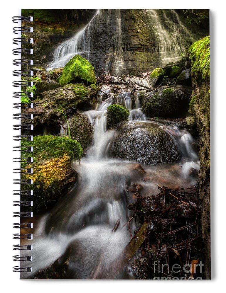 Any Vision Spiral Notebook featuring the photograph Storybrook Falls by Bill Frische