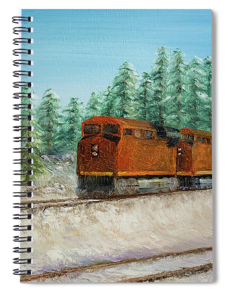 Train Spiral Notebook featuring the painting Strength by Renee Logan