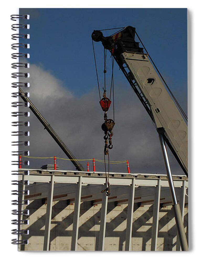 Crane; Outdoors Spiral Notebook featuring the photograph Subway Framing And Crane by Ee Photography