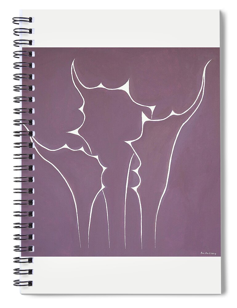 Abstract Succulent Spiral Notebook featuring the painting Succulent In Violet by Ben and Raisa Gertsberg