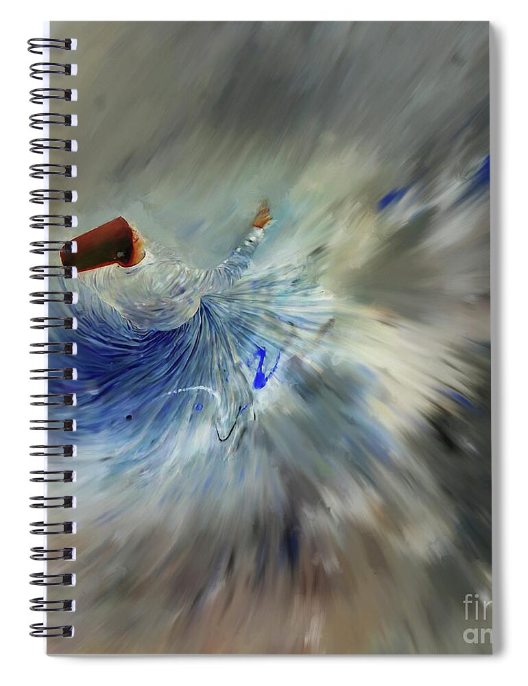 Dance Spiral Notebook featuring the painting Sufi dancing art by Gull G