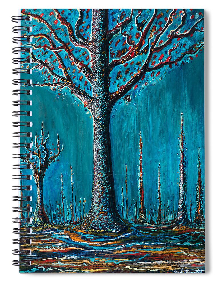Tree Spiral Notebook featuring the painting Sugar Tree by Yom Tov Blumenthal