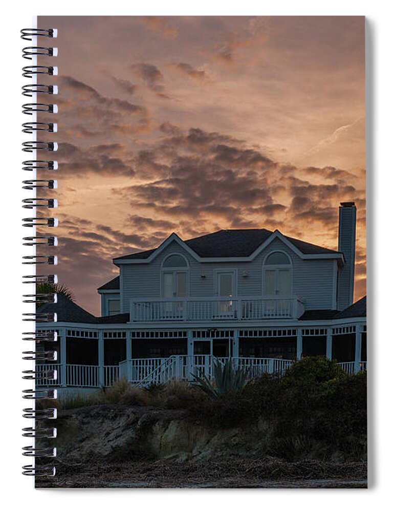 3204 Marshall Blvd Spiral Notebook featuring the photograph Sullivan's Island Sunset Home by Dale Powell