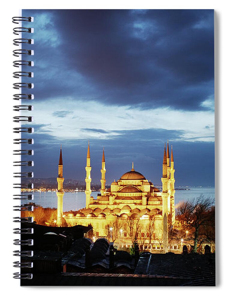 Istanbul Spiral Notebook featuring the photograph Sultanahmet Mosque Blue Mosque At Dawn by Silvia Otte
