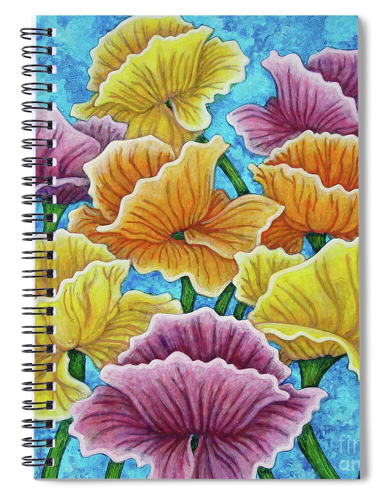Poppy Spiral Notebook featuring the painting Summer Afternoon by Amy E Fraser