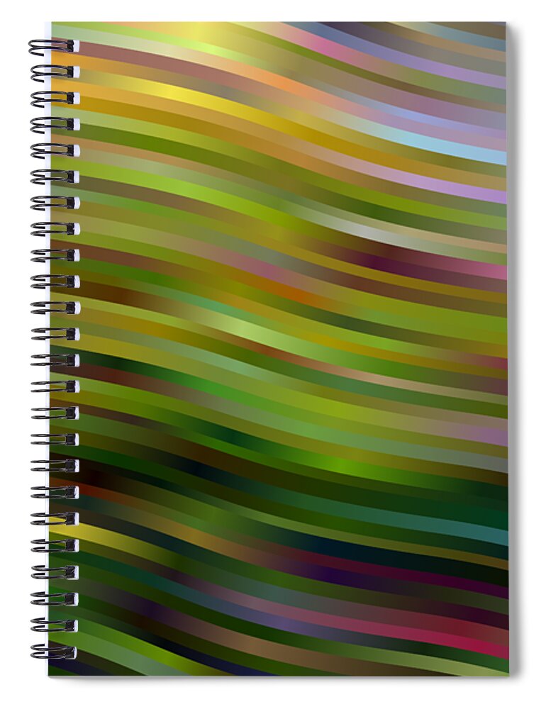 Abstract Spiral Notebook featuring the digital art Summer Breeze by Rebecca Carr