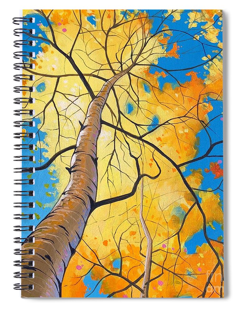 Aspen Spiral Notebook featuring the painting Summer Moved On by Hunter Jay