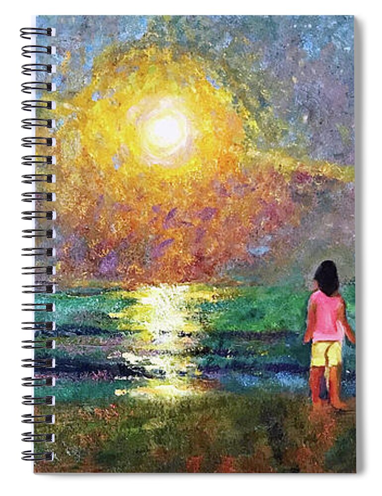 Beach Spiral Notebook featuring the painting Summer Nights by Josef Kelly
