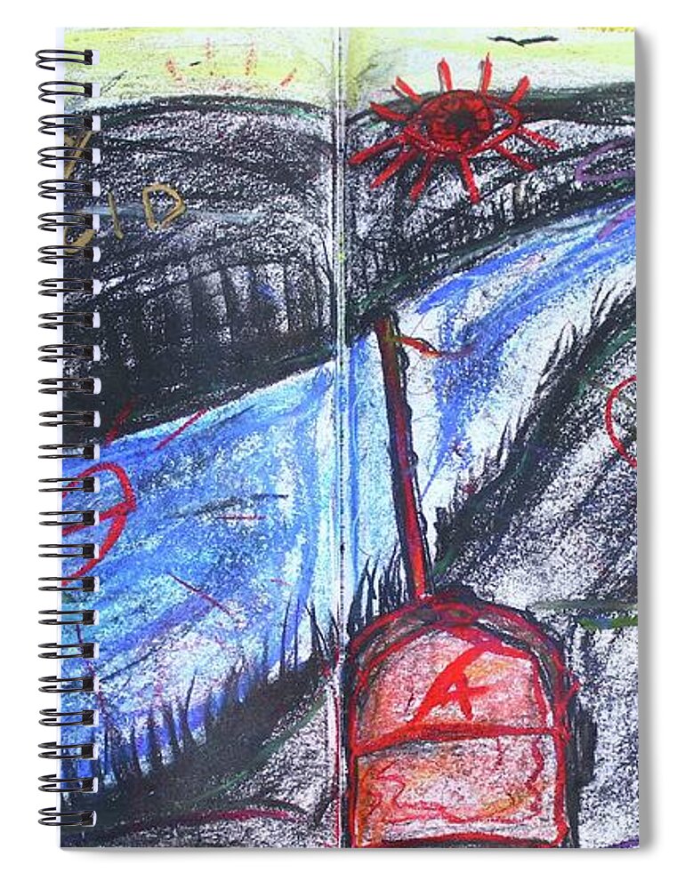 Charcoal Spiral Notebook featuring the pastel Summer Sketch 2019 by Odalo Wasikhongo