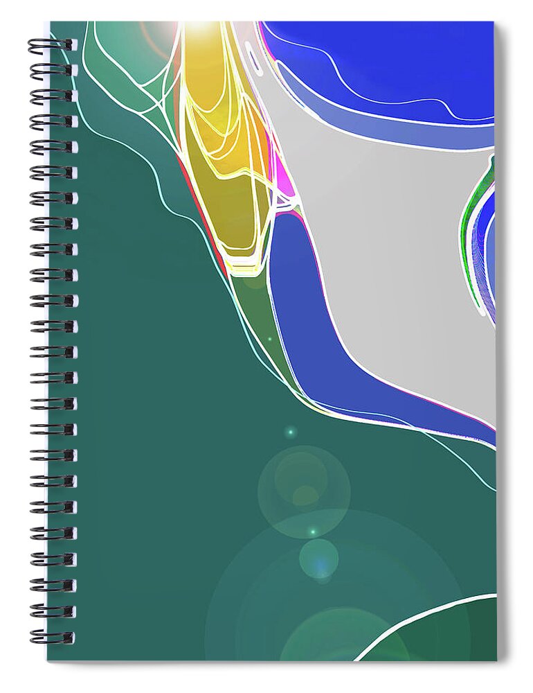 Abstract Spiral Notebook featuring the digital art Summer's End by Gina Harrison