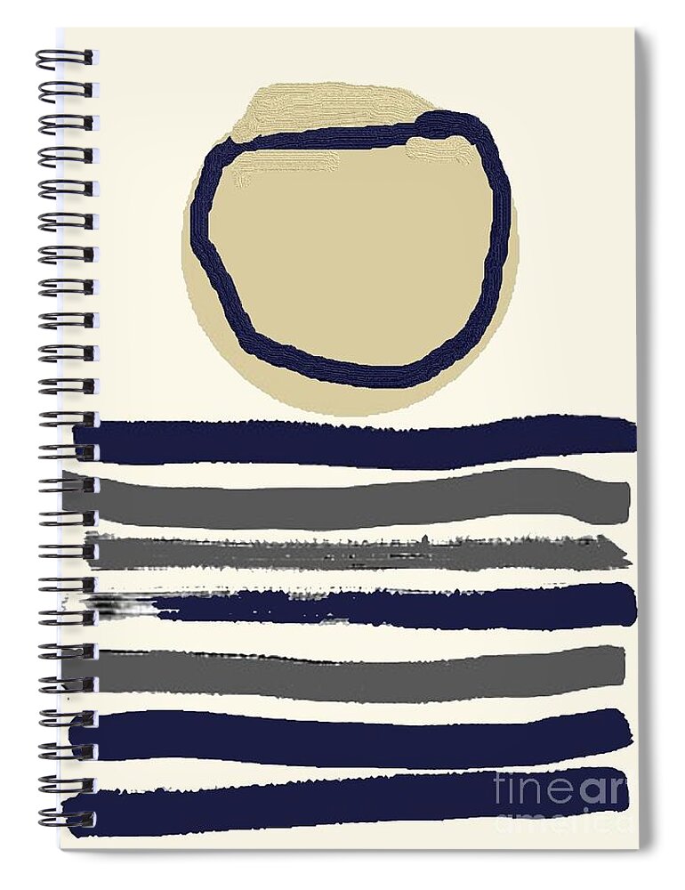 Abstract Spiral Notebook featuring the painting Sun and Ocean by Vesna Antic